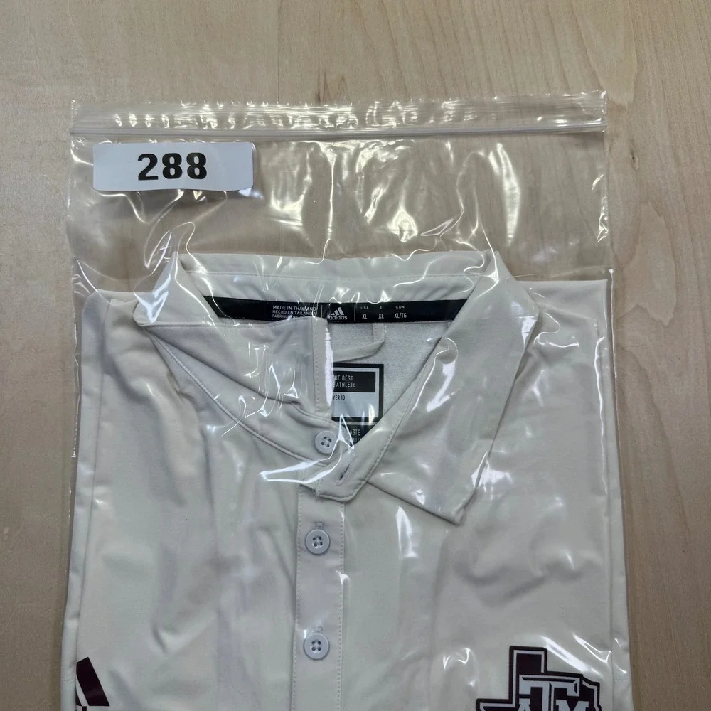 Adidas Texas A&M Aggies White Short Sleeve Polo‎ Shirt Mens XL